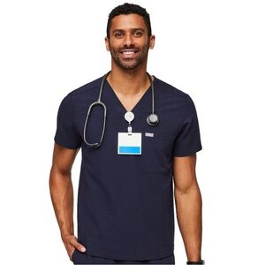 FIGS Technical Collection Scrub Top Navy Blue Men’s Size‎ XL Style FM1500